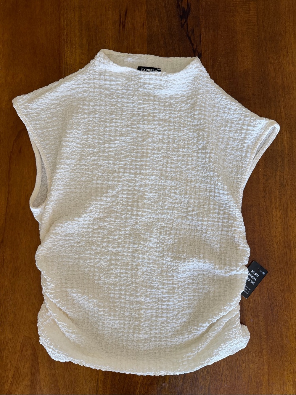 Express NWT  Creamy White Textured Sleeveless Top